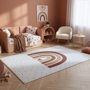 Kindervloerkleed | Coco | Regenboog | Crème | 80x150 cm, Verzenden, Nieuw