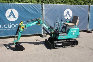 Veiling: Minigraver Komatsu PC03-1 Diesel, Ophalen, Graafmachine