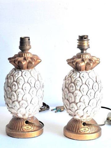 CREATION JP France 1950s - Lamp (2) - Ananas - Messing -, Nieuw