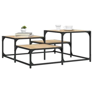 vidaXL Salontafel 87,5x87,5x40 cm bewerkt hout sonoma, Huis en Inrichting, Tafels | Salontafels, 50 tot 100 cm, Verzenden, Vierkant