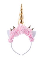 Eenhoorn Haarband Goud Lichtroze Roze Unicorn Haarband Oortj, Ophalen of Verzenden, Nieuw, Carnaval, Accessoires