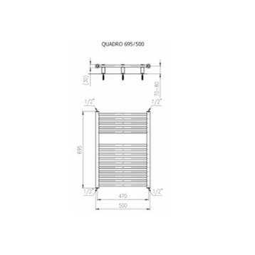 Designradiator Plieger Quadro 307 Watt Zijaansluiting, Ophalen of Verzenden, Nieuw