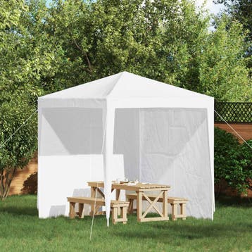vidaXL Party Tent Zijwand 2 st 200 x 195 cm Wit PE en staal, Verzenden, Nieuw