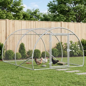 vidaXL Kippenhok zilver 200 x 150 x 100 cm Gegalvaniseerd, Dieren en Toebehoren, Verzenden, Nieuw