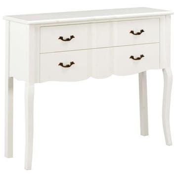 Dressoir 110x30x85 cm massief hout wit - 67% korting, Huis en Inrichting, Frans, 100 tot 150 cm, Nieuw, Ophalen of Verzenden