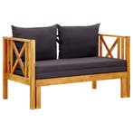 vidaXL Tuinbank 2-zits met kussens 122 cm massief acaciahout, Verzenden, Nieuw, Hout