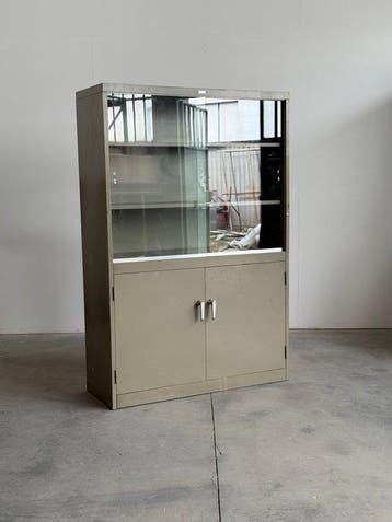 MEWAF - Hoog dressoir - Metaal, Glas - Industriële -