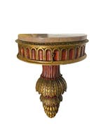 Wandtafel - Hout, Marmer - Marmeren aanrechtblad.