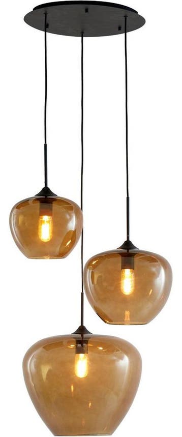 2dekans | Light & Living Hanglamp Mayson - Bruin Glas -, Ophalen of Verzenden, Zo goed als nieuw