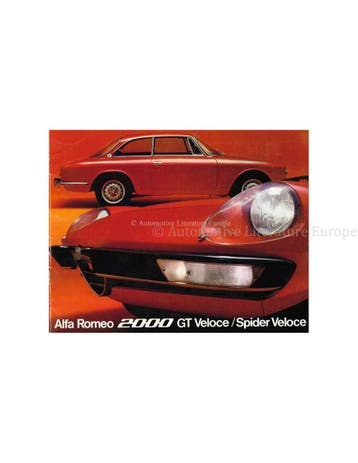 1973 ALFA ROMEO 2000 GT | SPIDER VELOCE BROCHURE ENGELS, Nieuw, Alfa Romeo, Author