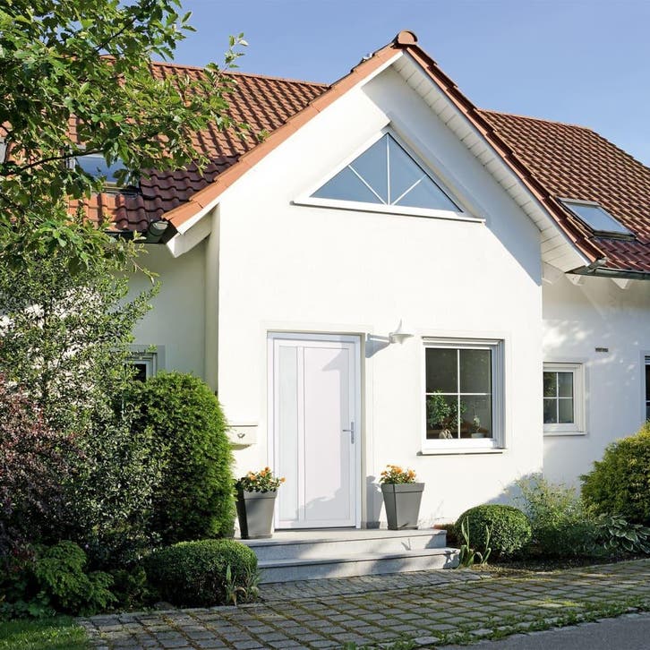 vidaXL Voordeur 108x208 cm PVC wit, Doe-het-zelf en Verbouw, Deuren en Horren, Nieuw, Verzenden