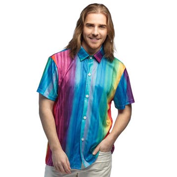 Blouse Relaxed Rainbow Stripes Heren, Kleding | Heren, Ophalen of Verzenden, Nieuw