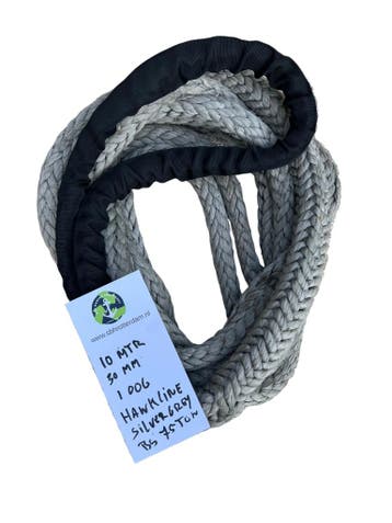 Hawk-Line Silver Grey Touw UHMPE 10MTR 30MM 75Ton 1 Bekle..., Watersport en Boten, Verzenden, Nieuw