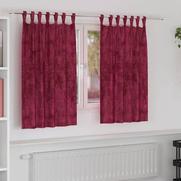 vidaXL Velvet Gordijnen 2 st Wijnrood 140 x 140 cm Fluweel, Verzenden, Nieuw, Rood