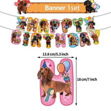 31-delige Teckel party decoratie set Happy Birthday, Dieren en Toebehoren, Verzenden, Nieuw
