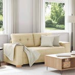 vidaXL Loveseat Bank Crème 180x77x82 cm Stof, Verzenden, Nieuw, Stof