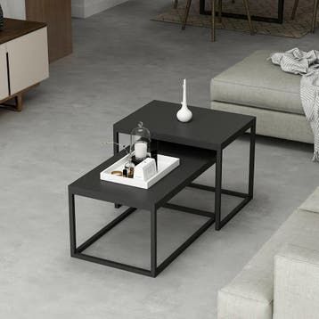 [en.casa] Salontafel set van 2 Aabenraa zwart mat, Verzenden, Nieuw