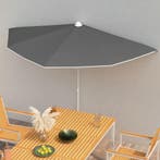 vidaXL Parasol half met paal 180x90 cm antracietkleurig, Tuin en Terras, Parasols, Verzenden, Nieuw, 1 tot 2 meter