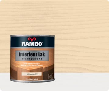 RAMBO INTERIEUR LAK TRANSPARANT ZIJDEGLANS - White wash 7..., Wit, Nieuw, Ophalen of Verzenden, Lak