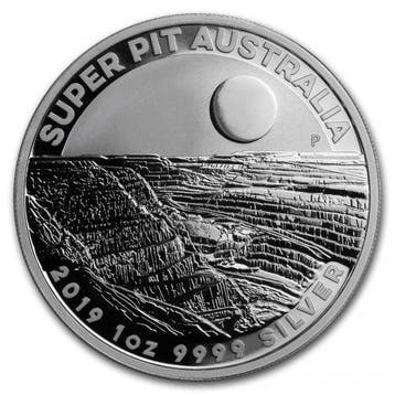 Australische Silver Super Pit 1 oz 2019 (100.000 oplage), Verzenden, Losse munt, Zilver