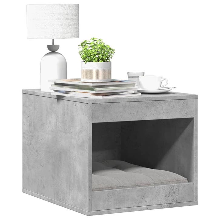 vidaXL Kattenbakkast 47x59x42 cm bewerkt hout betongrijs, Dieren en Toebehoren, Katten-accessoires, Nieuw, Verzenden