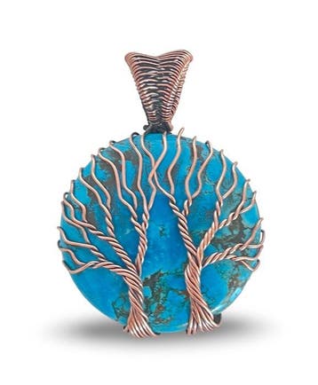 - Turkoois - Levensboom - 5,1 cm - Hanger