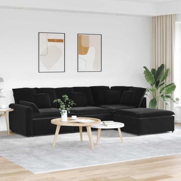 vidaXL Modulaire bank met voetenbank en kussens fluweel, Huis en Inrichting, Banken | Bankstellen, Verzenden, Nieuw, Stof