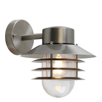 Rvs buitenlamp zilver, Felice, IP44, Ophalen of Verzenden, Nieuw, Glas, Wandlamp