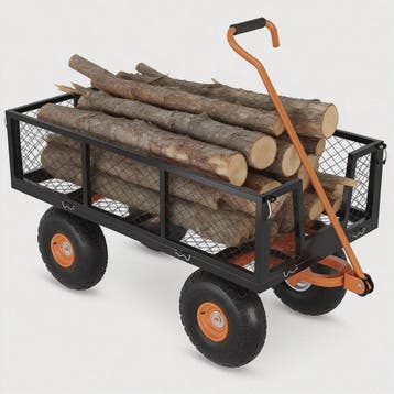Robuuste Stalen Tuinwagen - 400kg Laadvermogen, Afneembare Z, Verzenden, Nieuw