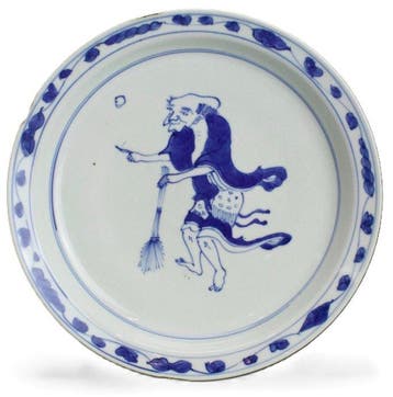 Bord - Japanese Arita Sometsuke Dish with Figure – Edo
