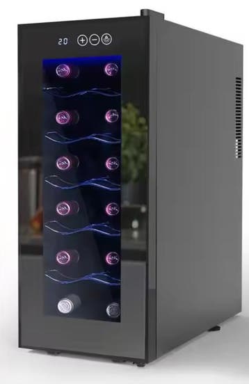 Wijnkoelkast 12 Flessen – LED Display & Glazen Deur, 10–15°C, Verzenden, Nieuw