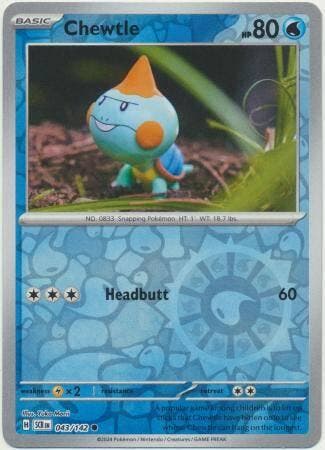 Chewtle 043/142 Reverse Holo Stellar Crown, Ophalen of Verzenden, Nieuw, Losse kaart, Foil