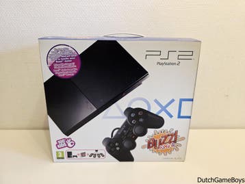 Playstation 2 / PS2 - Console - Slim Charcoal Black - Buzz!, Spelcomputers en Games, Spelcomputers | Sony PlayStation 2, Verzenden
