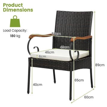 2dekans | Coast Set van 2 Rotan Tuinstoelen Met Kussens - 60, Ophalen of Verzenden, Zo goed als nieuw