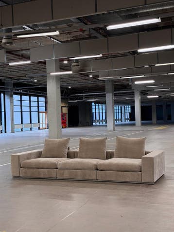 Flexform Groundpiece Bank | Greige, 100 tot 125 cm, 300 cm of meer, Ophalen of Verzenden, Zo goed als nieuw