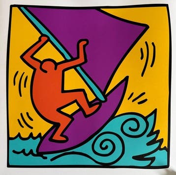 Keith Haring (1958-1990) - “Untitled (boat), 1987”. - 40 x, Antiek en Kunst, Kunst | Tekeningen en Foto's