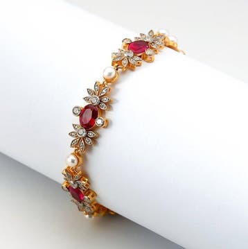 Zonder minimumprijs - Armband 18-karaats goudlaag, Zilver, Nieuw