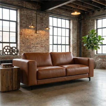 Leren bank Clear - 2,5 zits, Huis en Inrichting, Bohemian, Eigentijds, Modern, Retro, Vintage, Nieuw, Ophalen of Verzenden, Rechte bank