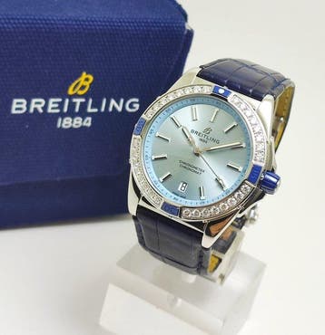 Breitling - Super Chronomat Diamond “Ice Blue” -, Nieuw