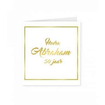 Abraham Verjaardagskaart Goud/Wit, Ophalen of Verzenden, Nieuw