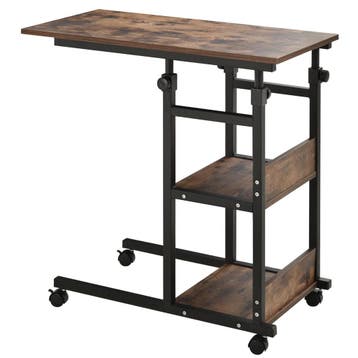 TRUUSK Bijzettafel Op Wielen Verstelbare Hoogte - Salontafel, Verzenden, Nieuw