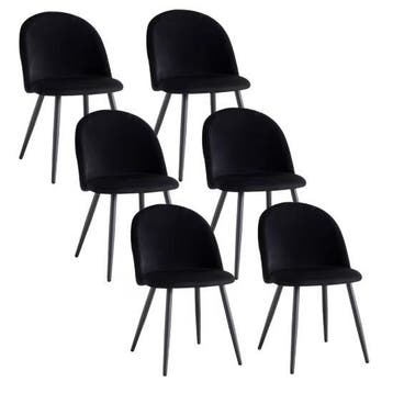 Set van 6 Fluwelen Eetkamerstoelen – Metalen Poten, Modern, Huis en Inrichting, Verzenden, Nieuw