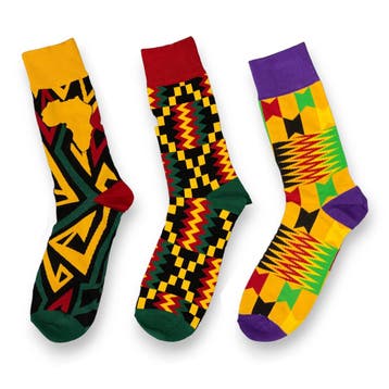 Afrikaanse sokken / Afro sokken / Kente print - Set van 3 pa, Kleding | Dames, Ophalen of Verzenden, Nieuw