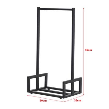 [en.casa] Brandhout Thisted rek houtopslag 50x35x95 cm metaa, Tuin en Terras, Haardhout, Verzenden