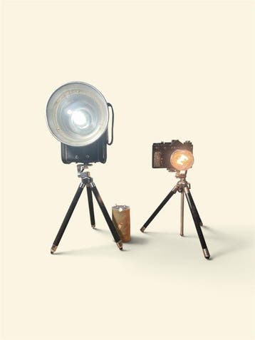 Mr Vintage - Statief tafellamp (4) - Staal, Plastic - 2
