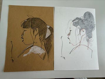 Michetz, Marc - Geisha - 2 originele tekeningen met een, Nieuw