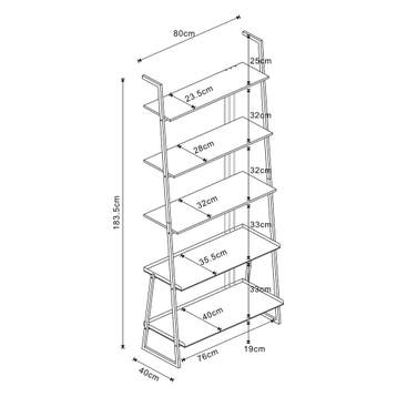 Staand rek Storfjord ladderplank 183,5x80x40 cm zwart [en.ca, Verzenden, Nieuw