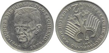 2 Dm Duitsland Fehlpraegung 2 Mark 1991 A Stempeldrehung..., Verzenden