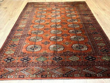 Afghan Buchara Tapijt – Klassieke Gul-motieven en warme, Nieuw