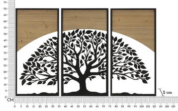 WANDPANEEL BOOGIJZER EN HOUT SET 3 STUKS CM 105X2X70, Huis en Inrichting, Woonaccessoires | Overige, Ophalen of Verzenden, Nieuw